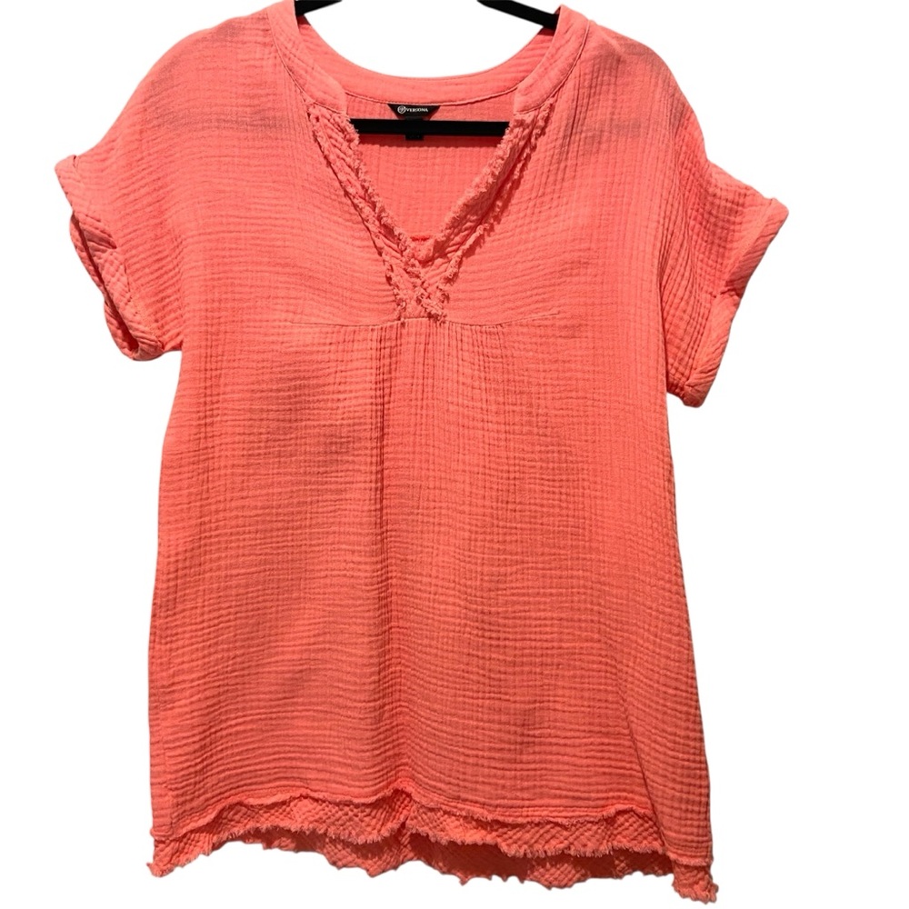 VERSONA Women's Coral V-Neck Top Size XS